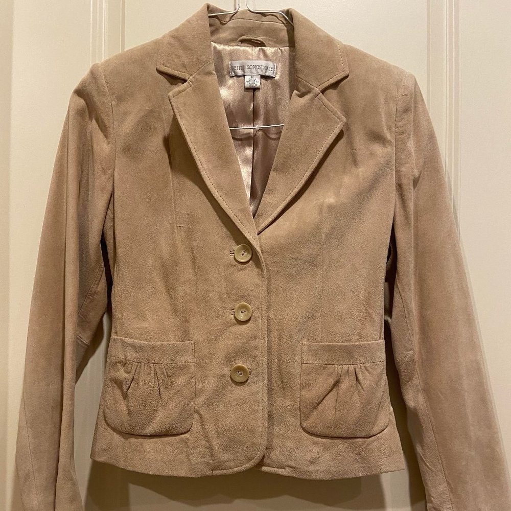 Light Tan Genuine Suede Leather Jacket